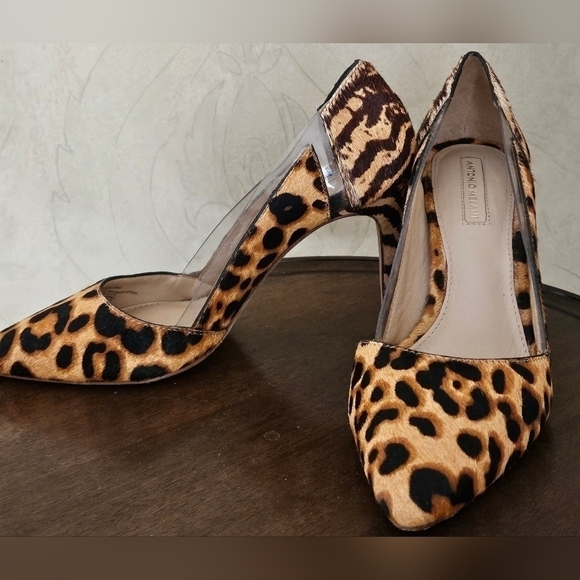 Antonio Melani Animal Print Real Calf Hair Leather Heels 6M - Picture 8 of 8
